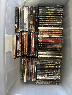 Box Of DVD And Blu Ray Movies