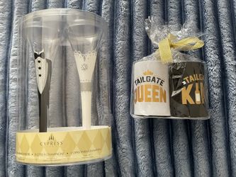 NEW Wedding Champagne Flutes & Tailgate Koozies $15 (Zip-89117)