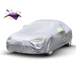 Car Cover Waterproof All Weather for Automobiles, Fit Sedan Toyota Corolla/Prius, Honda Insight, Nissan Sentra, BMW 3 Series, Lexus IS250, Subaru WRX 