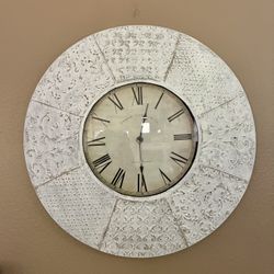 Large Vintage Style Wall Clock Farmhouse Decor