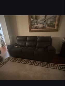 One leather sofa, couch