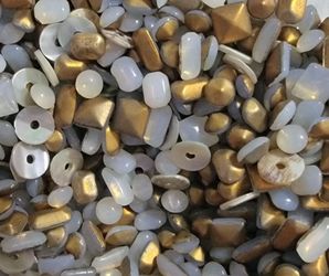 Mixed Loose Beads Gold and White Lot