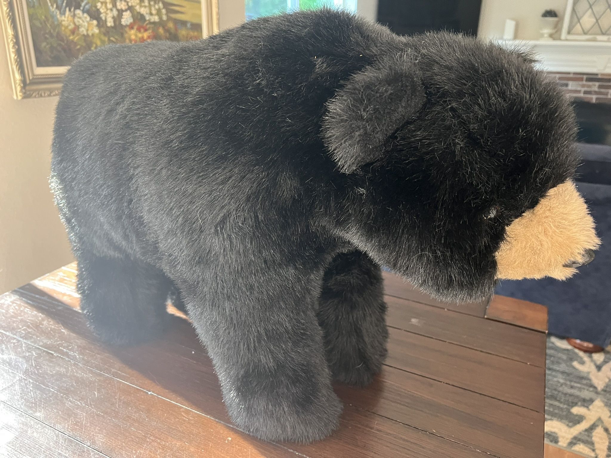 Vintage Hen House ditz Design Black Bear Footrest Or Climb On Stuffed Animal