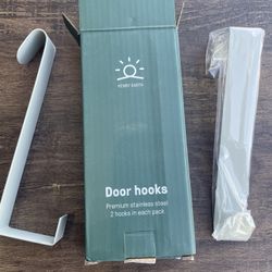 Stainless Steel 2 Pack Over The Door Hook Premium 