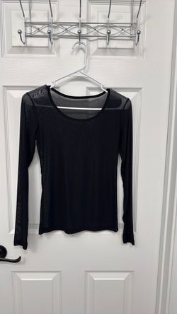 Black Mesh Long Sleeve Top