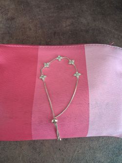 Gold Flower Crystal Adjustable Bracelet