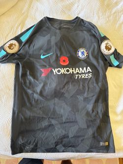 2017/18 Chelsea FC Third Jersey #28 Cesar Azpilicueta Large Nike Premier League Kit PL Champ Patches w/ Poppy patch - Rare!