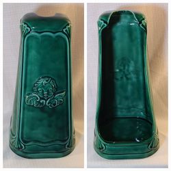 Vintage 1995 Cherub Angel Ceramic Toilet Brush Holder Green Scioto 2897
