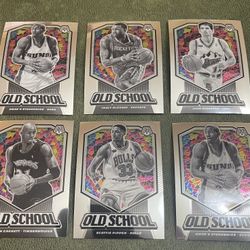 Lot of 6 2019/20 Panini Mosaic Basketball Old School-Garnnet-Pippen-Stockton-McGrady