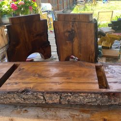 Bench Made From Live Edge Slabs  