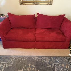 Matching Red Sofa + Loveseat Set