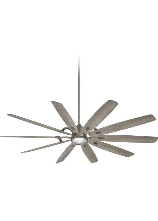 Minka-Aire F864L-CL/SG 65" Ceiling Fan with LED Light and DC Motor in Coal Finish…