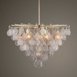 Goccia Silver 8 Light Tear Drop Glass Pendant