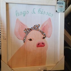 New Hugs & Kisses Pig Frame Hobby Lobby 16x14