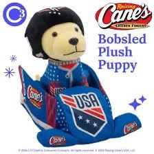 Raising Cane’s USA Bobsled Plush Puppy Dog Collectible ❄️🐶🇺🇸