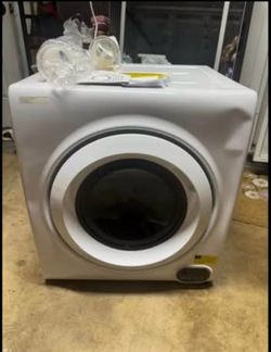 Euhomy Compact Laundry Dryer – 26”H x 19”W, Front Load Stainless Steel, 1500W, LCD Control Panel, 4-