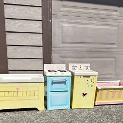 Dollhouse Toys- Doll House toys - Pretend House Toys for Girls - Sink, Oven, Baby Cradle, Changing Table