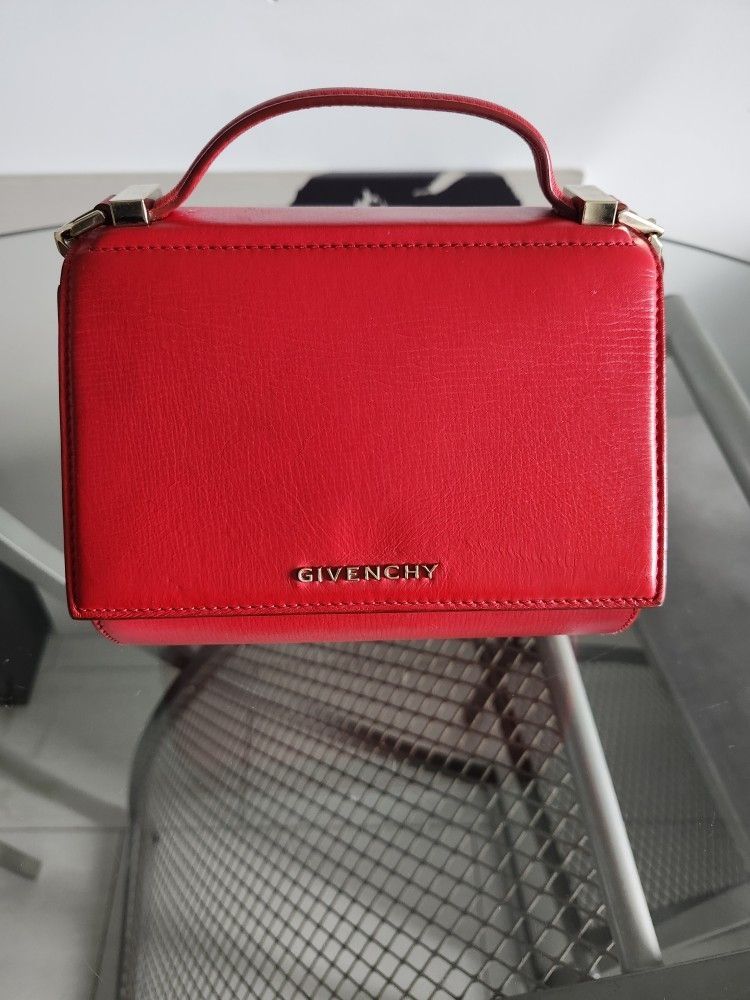 Givenchy Textured Calfskin Mini Pandora Box Chain Crossbody Hand Bag
