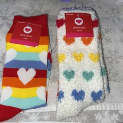 Rainbow Heart Socks