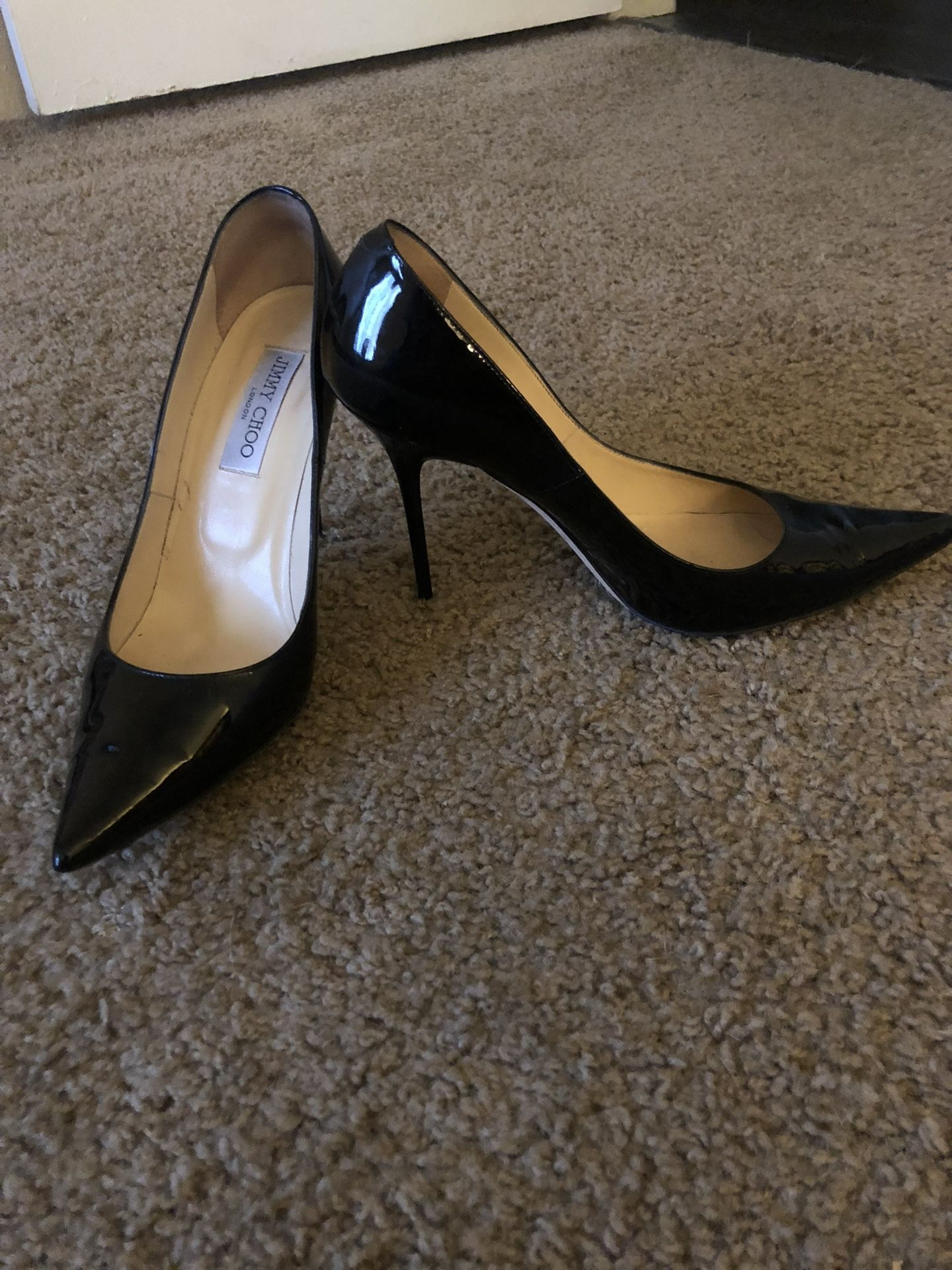 Jimmy Choo Abel Black Patent Leather Pointy Toe