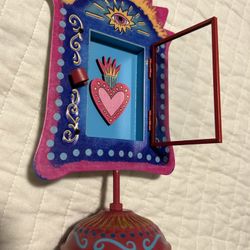 Heart eye table shelf metal home decor unique gift design her bedroom living art