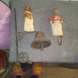 Aunt Jemima Dinner Bell And Hand Curved Wooden Hook Buying Both