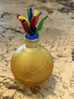 Vintage  Murano Italian Art Glass Scavo Vase by Franco