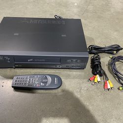 Mitsubishi S-VHS VCR, With Remote & Cables.  Works.