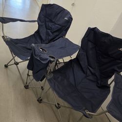 Navy Blue Foldable Double Chairs W Cover PICK UP 4/26