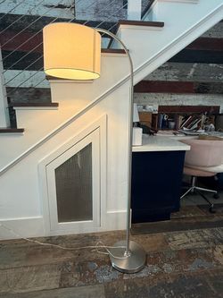 Modern Brushed Nickel Arc Floor Lamp