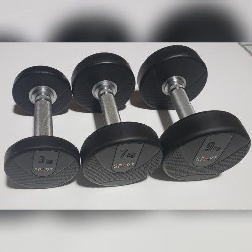 Rounded Dumbbells - 3 Pairs - 6lb , 15lb , 20lb