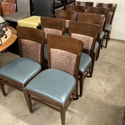 Blue Leather Top Restaurant Chairs 