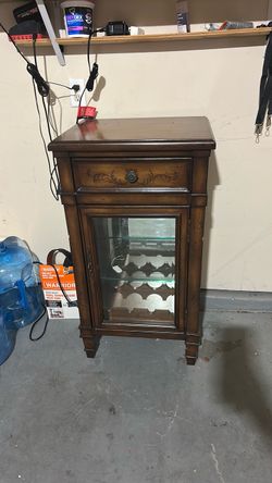 Wood wine decor with drawer