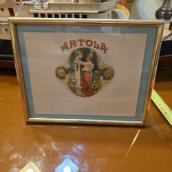 Vintage Tobac Label Artola Framed
10" long x 8" tall