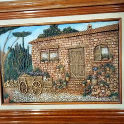 Vintage Mexican Folk Painted Engraved Hand Painted
