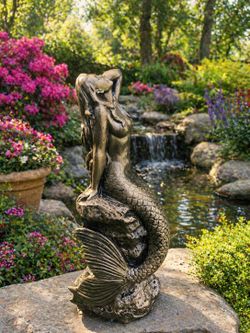 ‼️Brand new very beautiful 16 inch stone mermaid 🧜‍♀️ statue. Very nice decor.‼️‼️