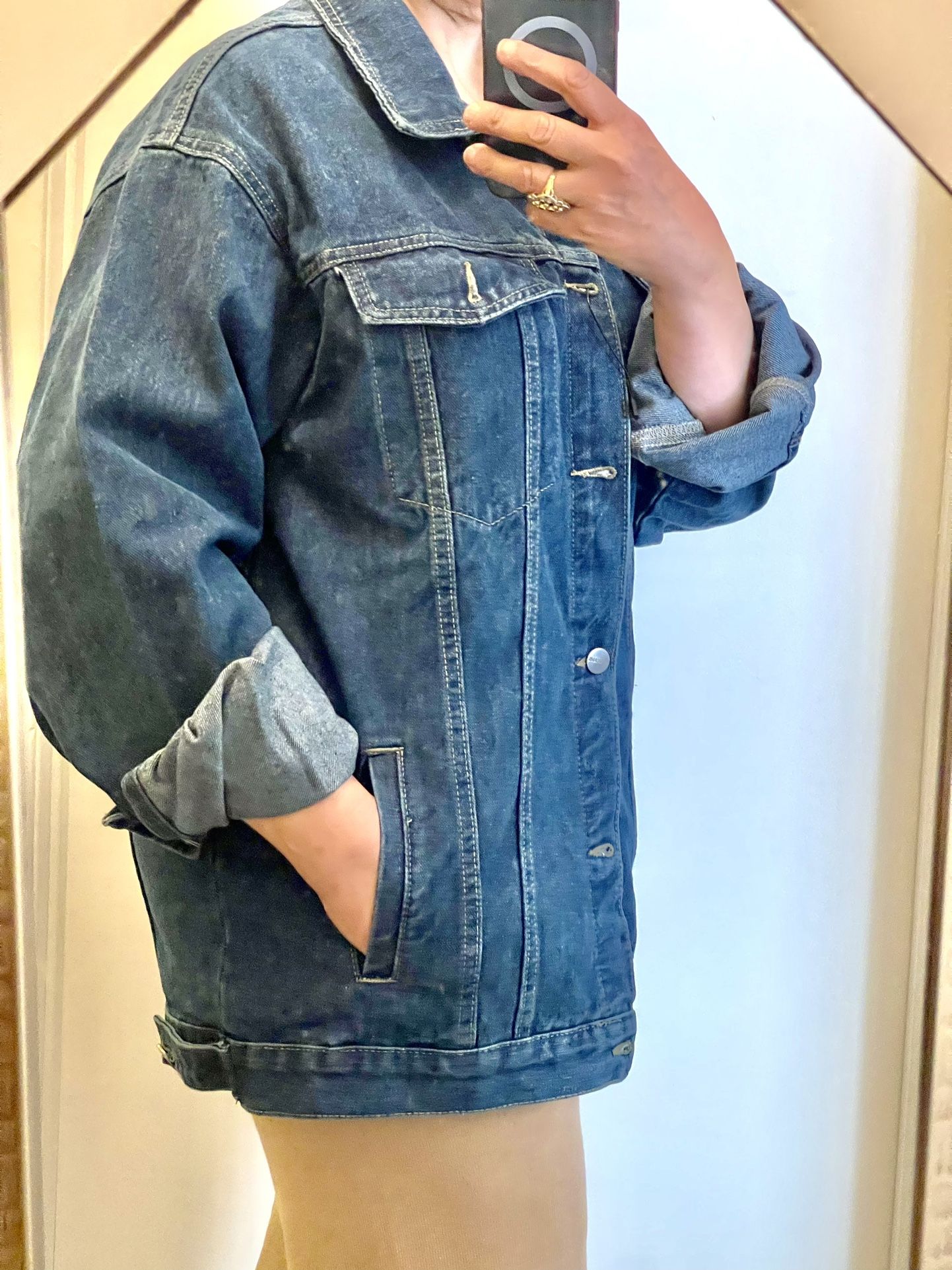 New blue denim unisex jacket size XL 