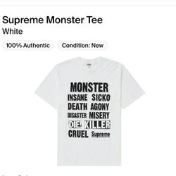 Supreme Monster WhiteT-shirt Size XL  
