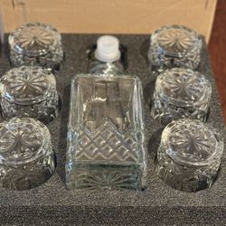 NIB 7 PC Whisky Glass & Decanter Set