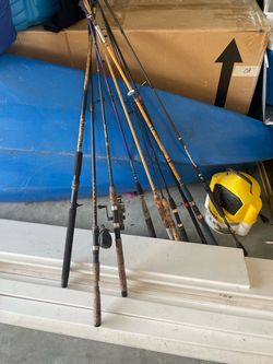 Fishing poles/reels/bait bucket