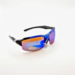 Arctic Blue Men's Shades Black And Blue Frames With Blue Amber UV400 protective Lenses New 