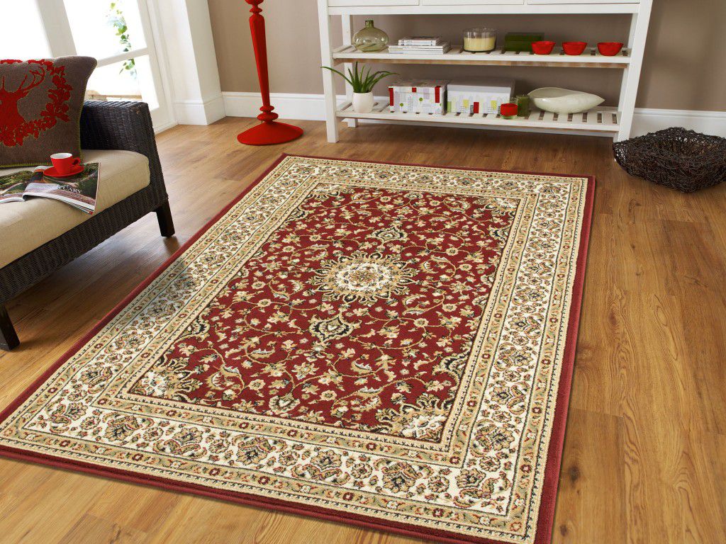 Red traditional area rug 5x8 Persian