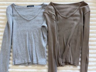 Brandy Melville Ribbed Long Sleeve Tops Bundle