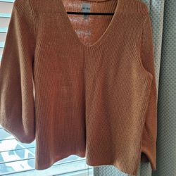 Nic + Zoe Orange Sweater
