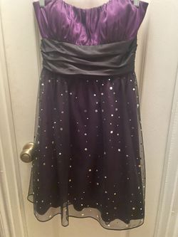 Purple And Black Semi Formal Dress Size 7