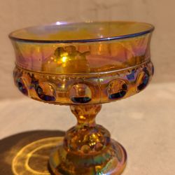 Vintage Carnival Glass Pedestal Dish