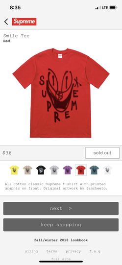 Supreme Smile Tee FW18