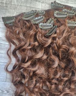 18 inch Real curly hair extensions 9 pcs