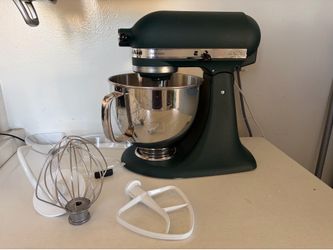 KitchenAid stand mixer in dark green