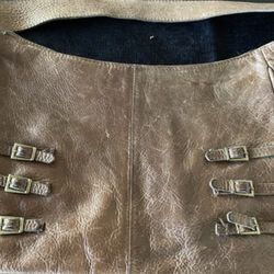 Distressed leather courier bag by Cats 
